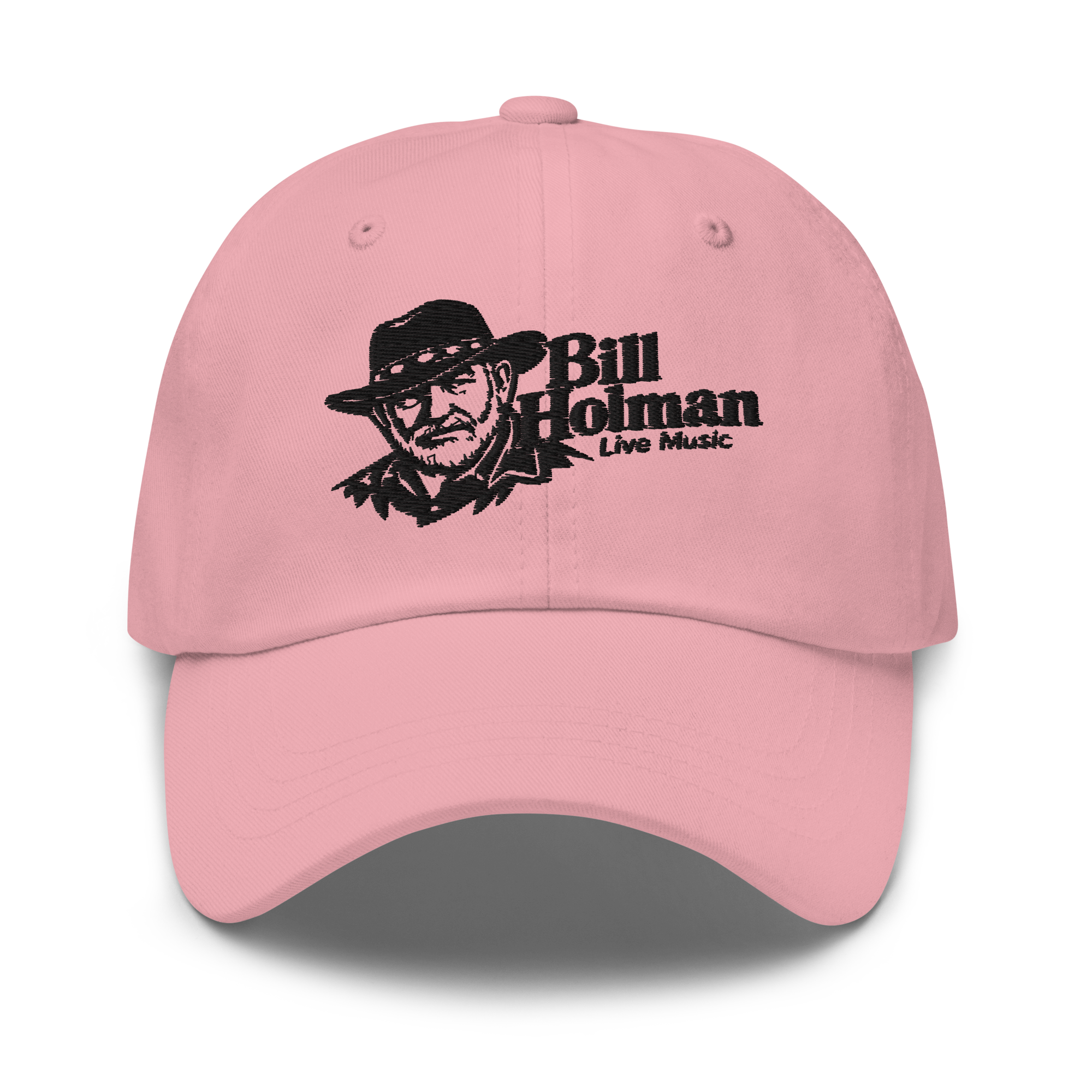Bill Holman Music logo on a pink ball cap